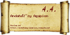 Andaházy Agapion névjegykártya